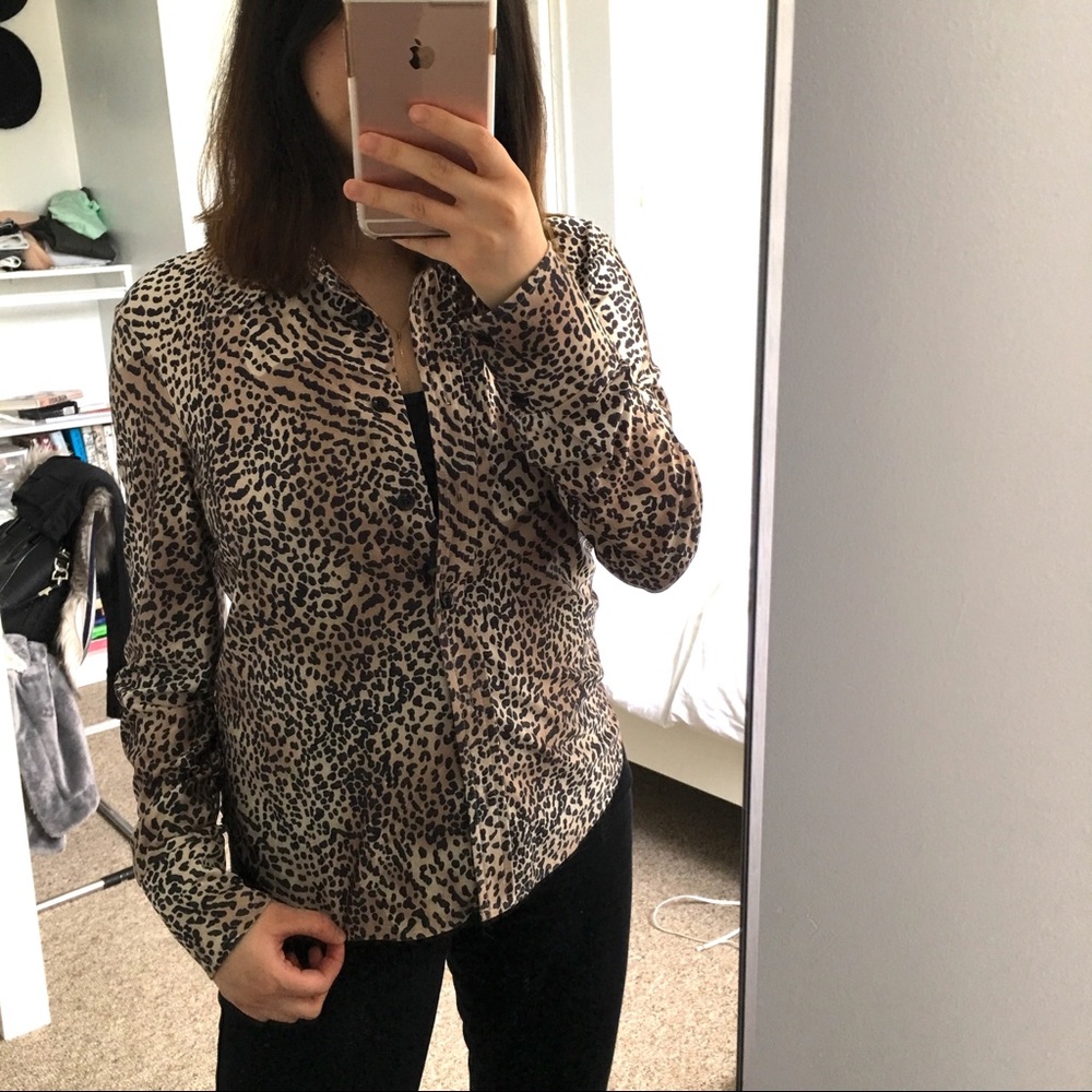Leopard button down shirt